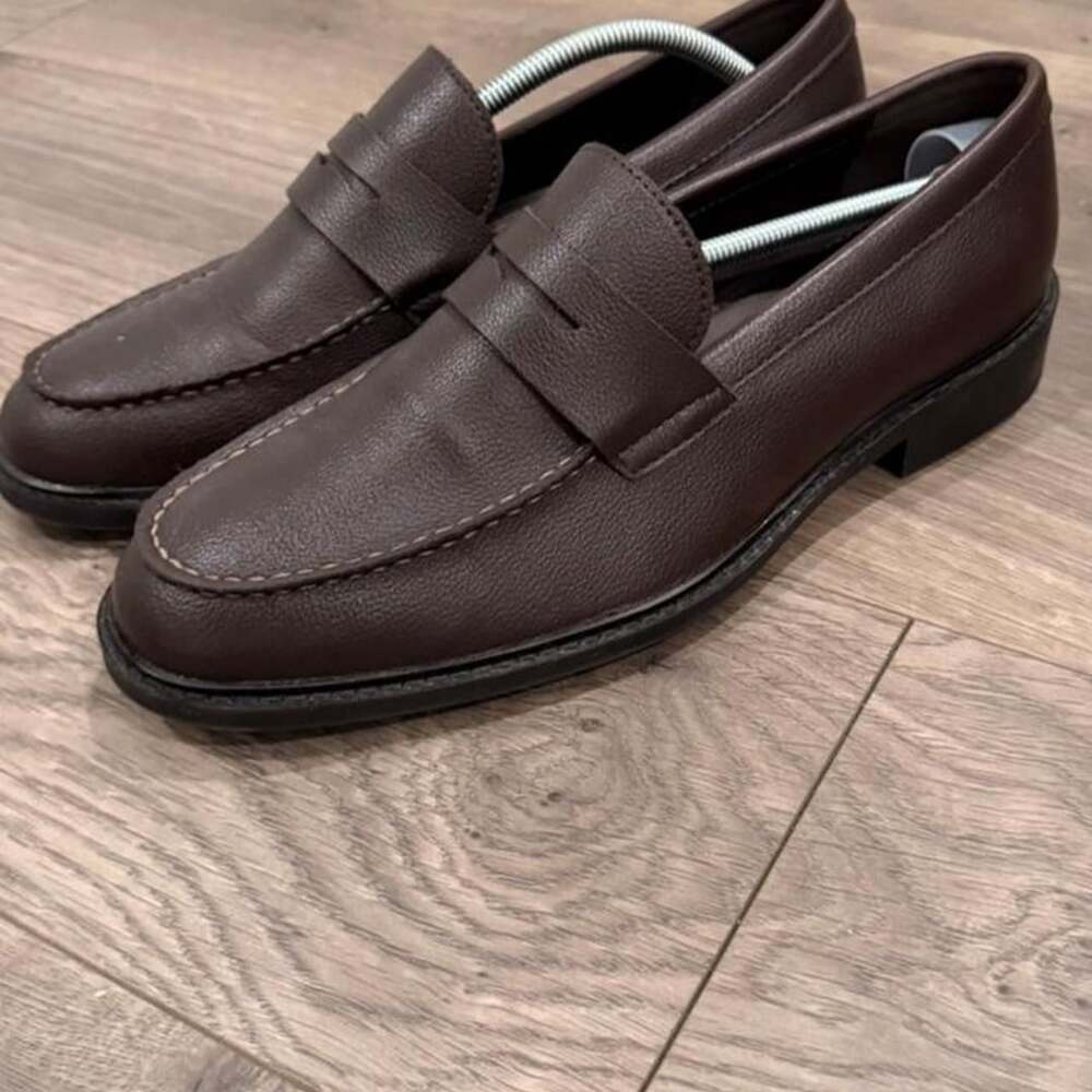 Abound Dark Brown Leather Penny Loafers